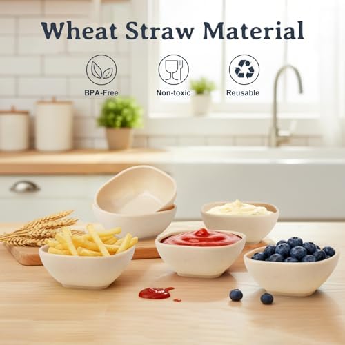 5 OZ Dipping Bowls Sets of 6, Small Bowls for Dips - Beige