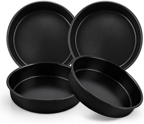 P&P CHEF 9 Inch Cake Pan Set of 4, 4 Pcs Nonstick Round Cake Baking Pans