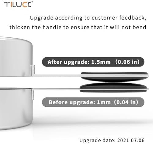 TILUCK Stainless Steel Measuring Cups and Spoons Set with Silicone Handle – Nesting Design for Space-Saving, Heavy Duty & Dishwasher Safe for Dry/Liquid Ingredients, Cooking & Baking (12)