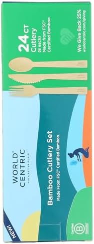 World Centric, Assorted Bamboo Cutlery, 24 Count