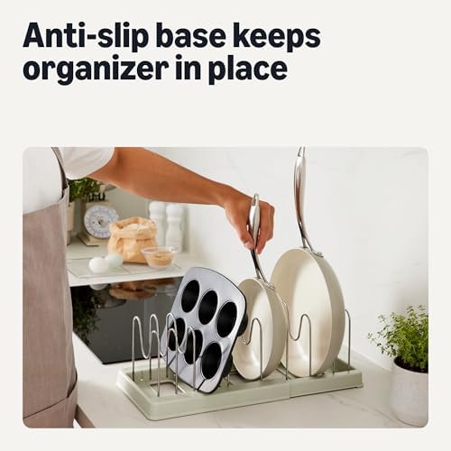 Amazon Basics Cookware and Bakeware Organizer, Stainless Steel, Expandable from 12.2 in. - 20.7 in., Includes 10 Dividers (Pack of 12)