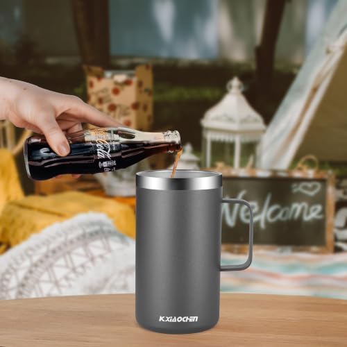 KXIAOCHEN 20 oz Insulated Coffee Mug, Coffee Cup with Lid and Wide Handle