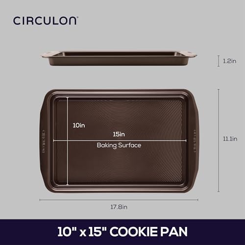 Circulon Nonstick Bakeware, Nonstick Cookie Sheet / Baking Sheet - 10 Inch x 15 Inch, Chocolate Brown