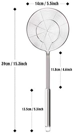 YFWOOD Spider Strainer Skimmer, Slotted Spoon for Cooking 5.5 Inch