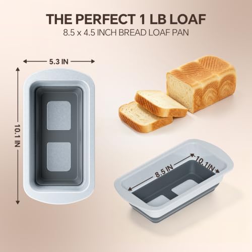 Bread Pans Set of 2, Nonstick 1 lb Loaf Pan With Pop Out Bottom