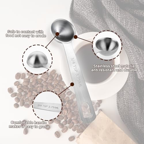 Measuring Spoons, 2 Pcs Stainless Steel Tablespoon 3.75ML / 3/4 TSP, Small Metal Teaspoons for Measuring Dry and Liquid Ingredients