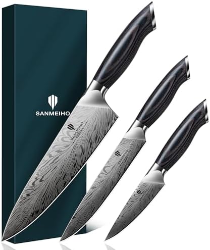 3PCS Kitchen Knife Set,Chef Knife Sets in Powder Steel