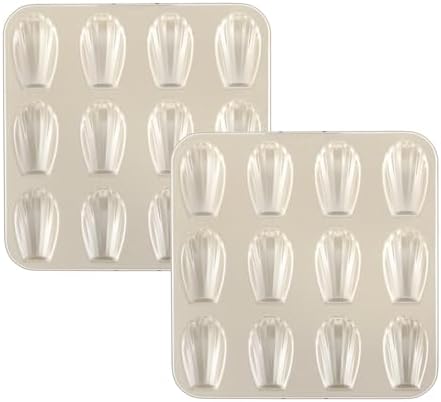 Madeleine Pan Set, 12-Cavity Nonstick Carbon Steel Baking Pans, 2 Pack