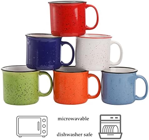 Lyellfe Set of 6 Ceramic Coffee Mugs with Handle