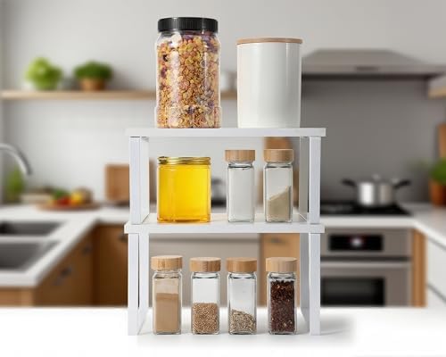 4 Pcs Kitchen Organizer Accessories Set for Cabinet, White, 11.8 x 7.9''