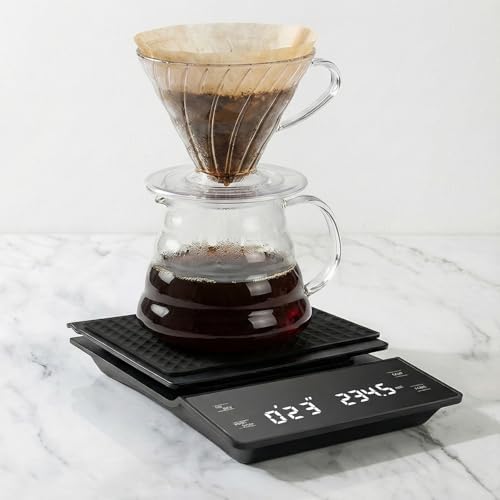 Coffee Scale with Timer, 3kg/0.1g High Precision Espresso Scale, Digital Kitchen Scale for Espresso and Pour-Over Coffee (Batteries Included)