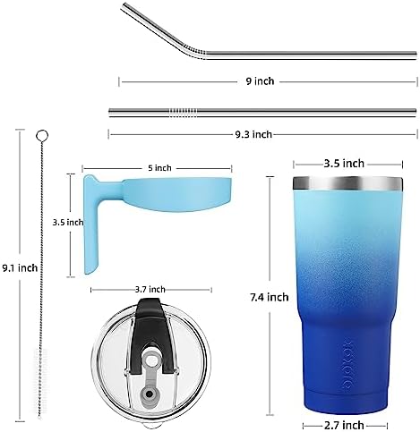 BJPKPK 20 oz Tumbler with Handle & Straw, Insulated Stainless Steel Mug
