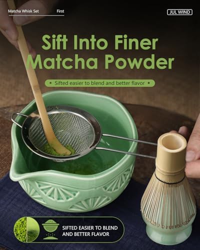 Matcha Whisk Set, Matcha Set Includes Bamboo Whisk, Ceramic Bowl