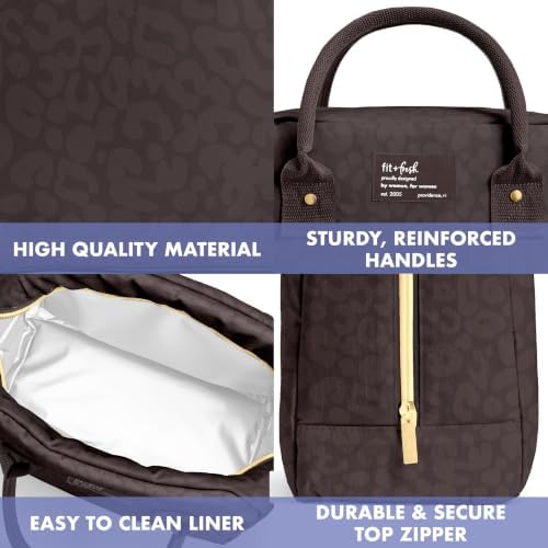 Fit & Fresh Bloomington Lunch Bag for Women - Insulated Large Lunch Box for Work with Containers, Leak-Resistant