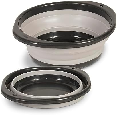 Glad Large Mixing Bowl Collapsible - 5.5L | Foldable Plastic & Rubber Container with Handles for Baking | Dishwasher Safe Kitchen Supplies and RV Essentials