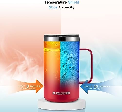 KXIAOCHEN 2-Pack 20 oz Insulated Coffee Mugs, Coffee Cups with Wide Handles