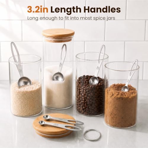 6Pcs Measuring Spoons Set, Stainless Steel Kitchen Measure Tools