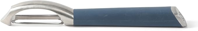 Calphalon Edge Stainless Steel Straight Vegetable Peeler w/Thermoplastic Rubber Handle - Navy Blue
