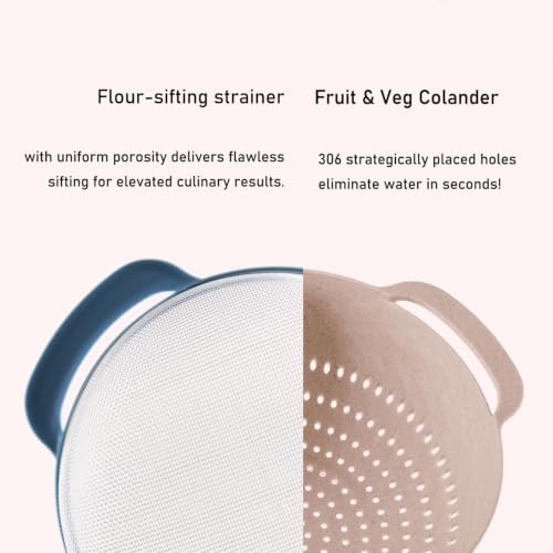 Mixing Bowls, Nesting Baking Bowls with Colander & Fine Mesh (Wheat-10PCS)