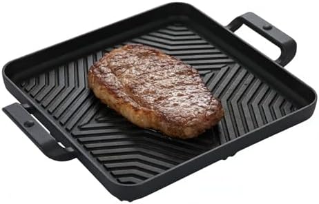 Cast Iron Grill Pan, Skillet Steak Pan (10 inch)