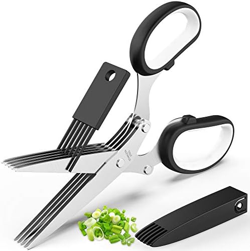 Herb Scissors with 5 Blades and Cover, New Kitchen Gadget 2026
