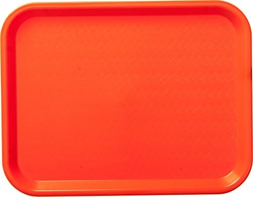 Carlisle FoodService Products CT101424 Cafe Standard Plastic Cafeteria/Fast Food Tray, NSF Certified, BPA Free, 14" Length x 10" Width, Orange (Pack of 24)