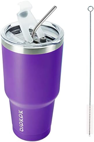 BJPKPK 30 oz Tumbler with Lid and Straw, Insulated Stainless Steel Cup