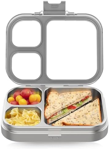 HOMEKOL Stainless Steel Bento Lunch Box, Grey, 3.3Cups