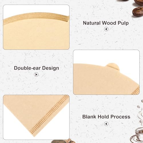 100 Count Coffee Filter, Size 02 Natural Unbleached Pour Over Coffee Filter