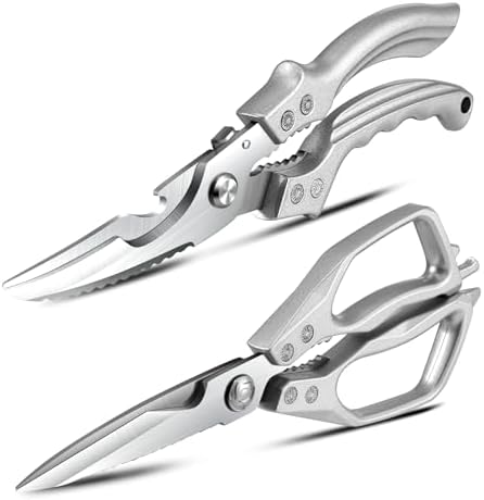 2PCS Kitchen Shears Set Multi-Purpose Kitchen Scissors for Food Heavy Duty