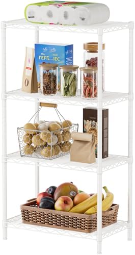 SINGAYE 4 Metal Shelves Wire Shelving Storage Shelf Adjustable Unit Pantry