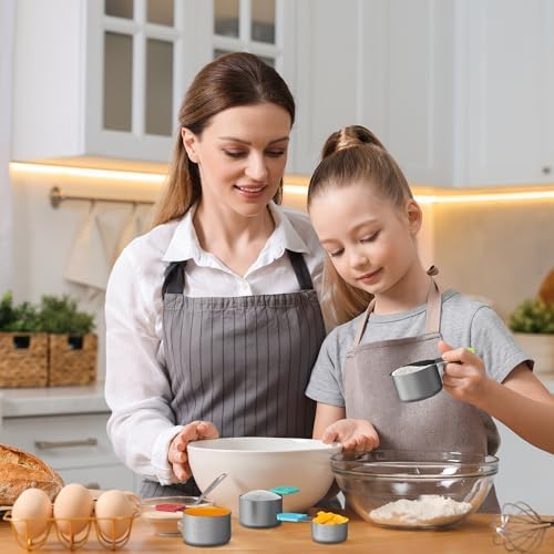 Magnetic Measuring Cups, 6 Stainless Steel Nesting Measuring Cup Set for Measuring Dry or Liquid Ingredients