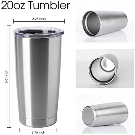 HASLE OUTFITTERS 20oz Tumblers Bulk Stainless Steel Cups with Lid Double Wall Vacuum Insulated Coffee Mugs for Cold & Hot Drinks Pack