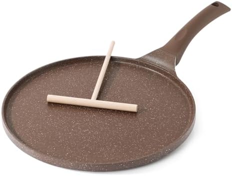 SENSARTE 10 Inch Nonstick Crepe Pan Granite Coating Pancake Pan Brown