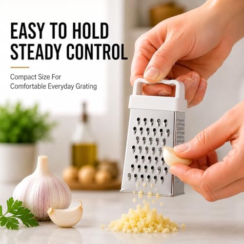 HIC Kitchen Mini Garlic Grater Slicer, Stainless Steel