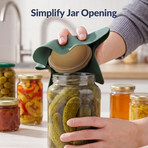 NiHome Silicone Jar Opener Gripper Pads,6 in for Seniors,Green Gradient,4PC
