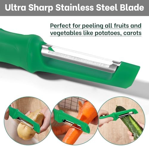 Beneno Swivel Vegetable Peeler, Premium Smooth Peeling Potato Peeler, Green