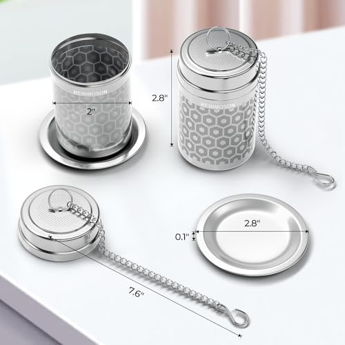 Reinmoson 2 Pack Large Tea Infuser for Loose Leaf Tea & Spice Ball 2”x2.8”