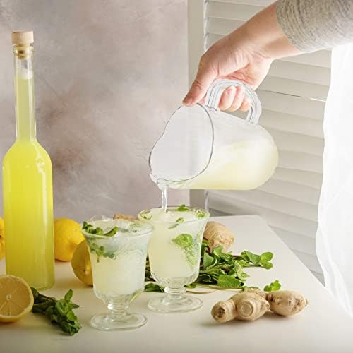 Tessco 10 Pcs Plastic Pitchers 60 Oz Clear Water Beer Jug Large,Classic