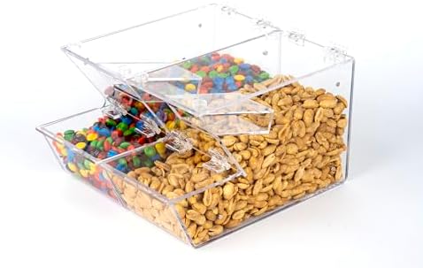 Inevibe 2 Pack Candy Bin Topping Dispenser, Bulk Sprinkle Container (2)