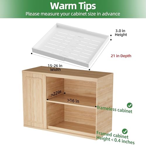 PAKETA 4 Pack Expandable Pull Out Cabinet Organizer,21" Deep
