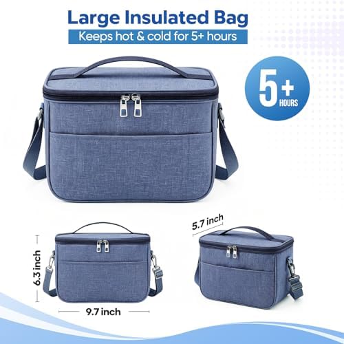 Bento Box Adult with Insulated Lunch Bag - 3 Stackable Leak-Proof Lunch Box