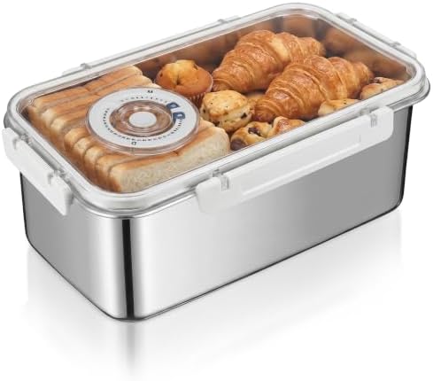 Large Stainless Steel Bread Storage Box with Lid