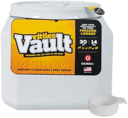 Vittles Vault Airtight Pet Food Storage Container + Scoop, Up to 30lbs