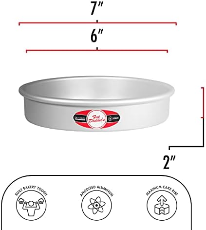 Fat Daddio's Anodized Aluminum Round Cake Pans, 2 Piece Set, 6 x 2 Inch