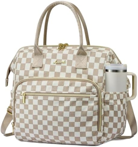 LOVEVOOK Lunch Bag Women, Insulated Lunch Box for Women with Cup Holder