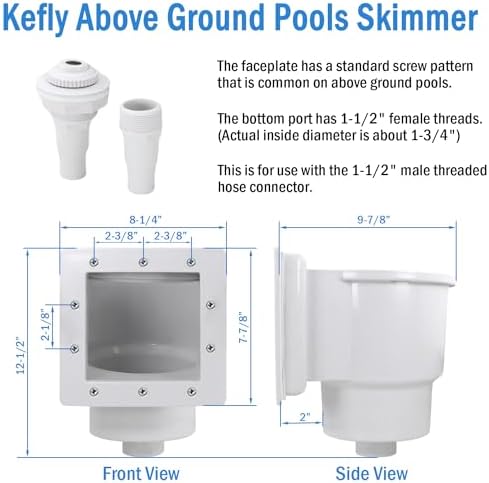 Kefly Above Ground Pools Skimmer with Accessories, Thru-Wall Skim