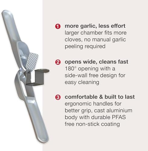Zyliss Susi 4 Garlic & Ginger Press, Odor-Free Hands, No Need To Peel