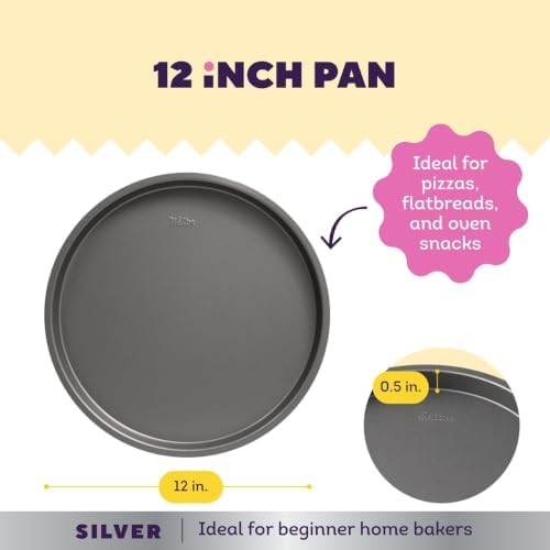 Wilton Silver Non-Stick Pizza Pan, Made Without PFAS, 12 in.