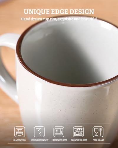 famiware Mercury Coffee Mugs 13 oz, Coffee Mugs Set of 6 with Handle